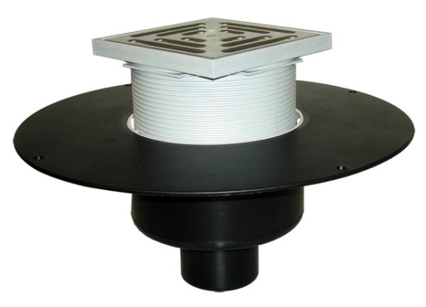 Dachablauf DN110 senkrecht mit PP-Kragen. Begehbar - 148x148mm / 137x137mm HL62BF/1